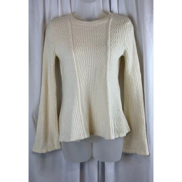 Ann Taylor Peplum Sweater Ivory S business casual academia 59-10 - Picture 9 of 12